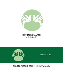 Bird wing logo template vector illustration