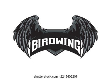 BIRD WING MASCOT LOGO VECTOR ILLUSTRATION