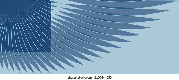 Bird wing on blue background vector template. Bird wing. Golden color. Template for text. Background image. Abstract iDustration. Vector graphics. Magazine cover. Business card.