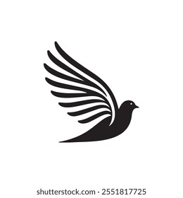 Bird wing silhouette icon vector illustration