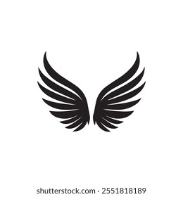 Bird wing silhouette icon vector illustration