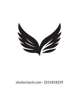 Bird wing silhouette icon vector illustration