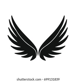 Bird Wings Black Simple Silhouette Icon Stock Vector (Royalty Free ...