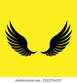 Bird Wings Drawn Vector Silhouette Design.
