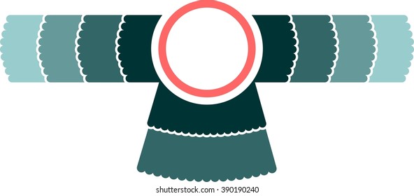 Bird wings emblem with blank text place
