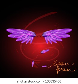 Bird Wings - Hand Drawn - On Red Background - Vector Illustration, Graphic Design Editable For Your Design