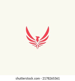 bird wings and head logo design template