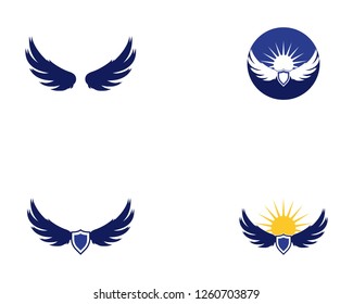 Bird wings icon logo design vector