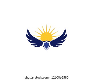 Bird wings icon logo vector