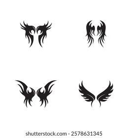 Bird Wings Icon And Symbol Template Illustration