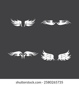 Bird Wings Icon And Symbol Template Illustration