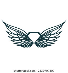 Bird wings illustration logo vector design