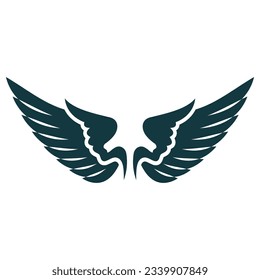 Bird wings illustration logo vector design