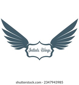 bird wings initials logo suitable for initials of business, industry, company