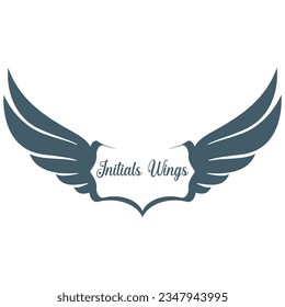 bird wings initials logo suitable for initials of business, industry, company