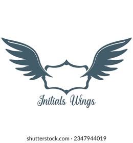 bird wings initials logo suitable for initials of business, industry, company