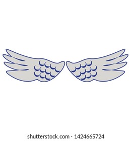 Bird wings isolated cartoon symbol vector illustration graphic design