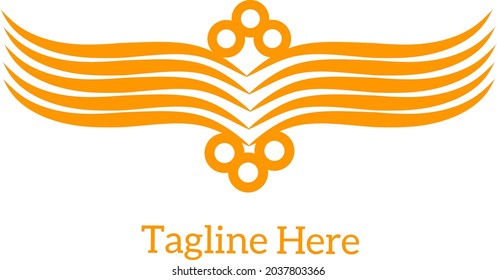 Bird wings logo for brand name.