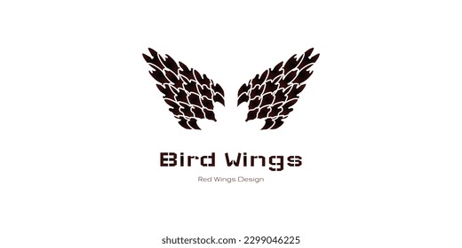 bird wings logo design, red wing design