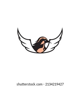 bird wings logo illustration design vector graphic