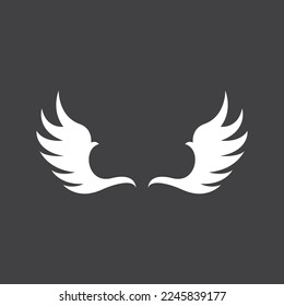 Plantilla vectorial del logotipo de las alas de las aves
