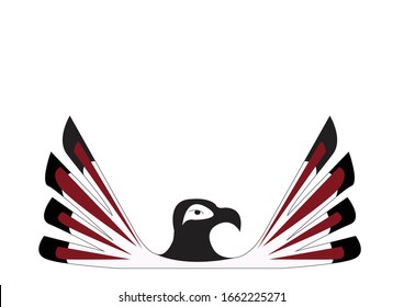 Bird and wings on empty white background svg