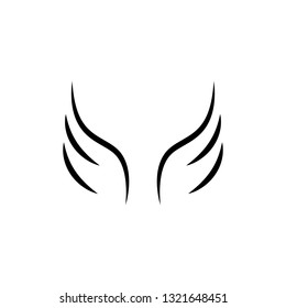 Bird wings vector icon. Angel wings vector icon.