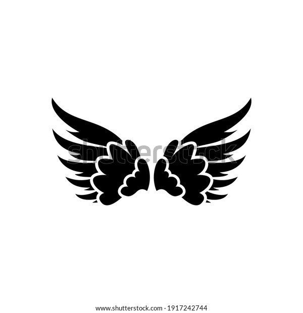 Bird wings\
vector icon. Angel wings vector\
icon.