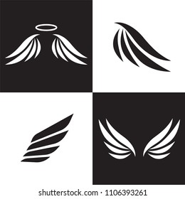 Bird Wings Vector Logo. Vector Angel Winged Label. Airforce Logo Icons. Avia Vector Logo 