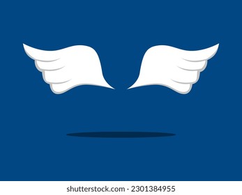 Alas de pájaro o ángeles blancos. Par de alas. Ilustración del vector