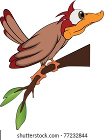 Bird woodpecker. Cartoon
