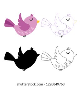 bird worksheet vector design