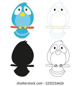 bird worksheet vector design for kid