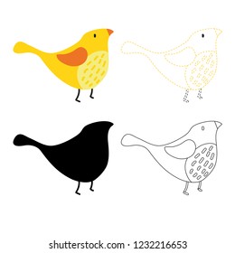bird worksheet vector design for kid
