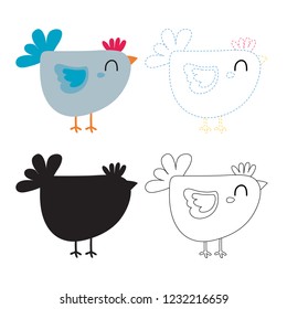 bird worksheet vector design for kid