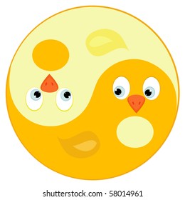 Bird ying yang symbol of harmony and balance