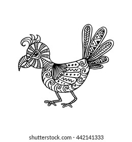 Bird with zentangle styele