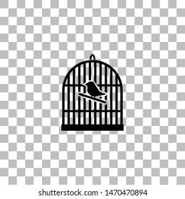 Birdcage. Black flat icon on a transparent background. Pictogram for your project