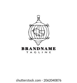 birdcage cartoon logo icon design template black modern isolated vector concept