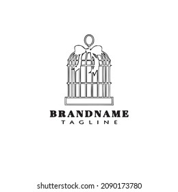 birdcage cartoon logo icon design template black modern isolated cute illustration