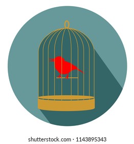 Birdcage flat design icon vector eps 10