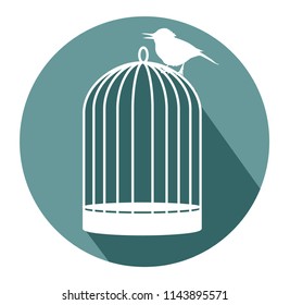 Birdcage flat design icon vector eps 10