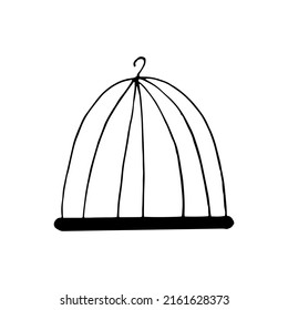 Birdcage. Hand Drawn Vector Illustration In Doodle Style. 