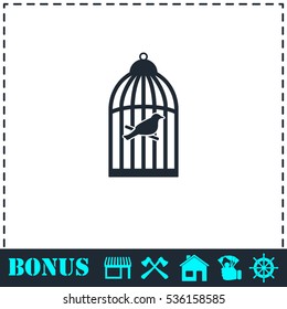 Birdcage icon flat. Simple vector symbol and bonus icon