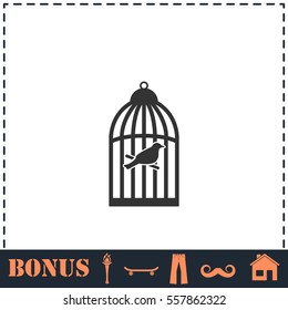 Birdcage icon flat. Simple vector symbol and bonus icon