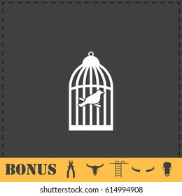 Birdcage icon flat. Simple vector symbol and bonus icon