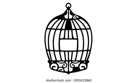 Birdcage icon. Simple flat vector illustration. Empty cage or trap for birds