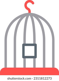 Imagen vectorial de icono de la jaula de aves. Adecuado para aplicaciones web móviles y medios de impresión.