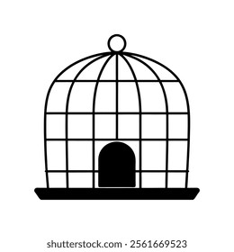 birdcage silhouette vector icon design 