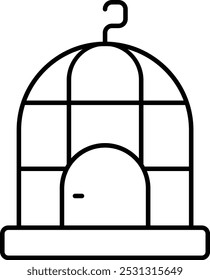 Design de ícone de linha de vetor Birdcage
